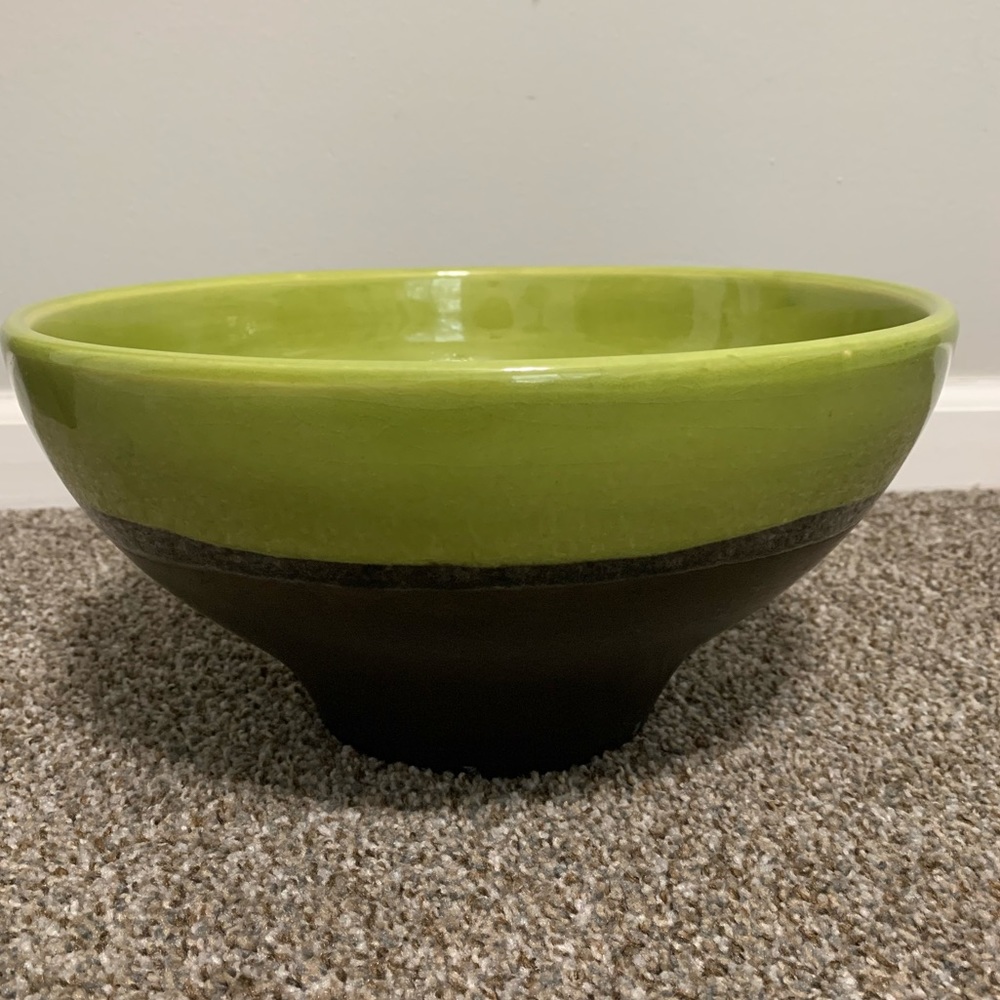 Green and Brown Serving Bowl